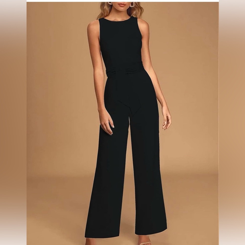Sleeveless Black Wide-Leg Jumpsuit NWT
